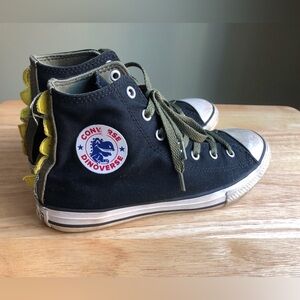 Converse Dinoverse All Stars Black Dinosaur High Tops Sneakers Junior Size: 3